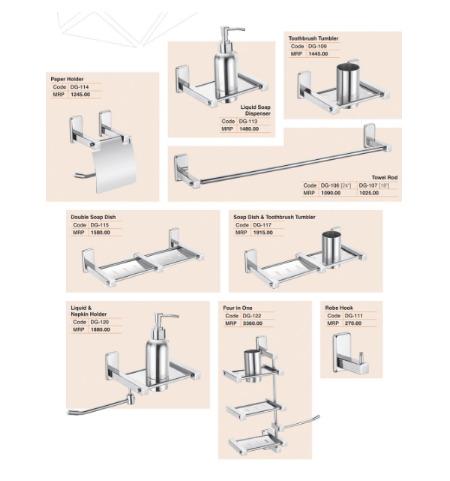 Stainless Steel Emerald Glossy Finish Bathroom Accessories