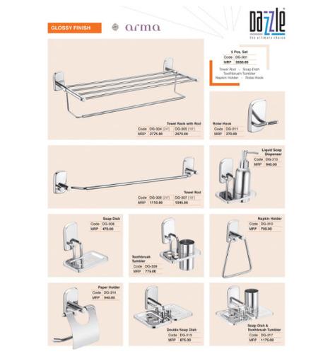 Stainless Steel Aroma Glossy Finish Bathroom Accessories