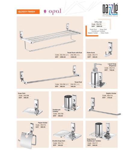 Stainless Steel Opal Glossy Finish Bathroom Accessories