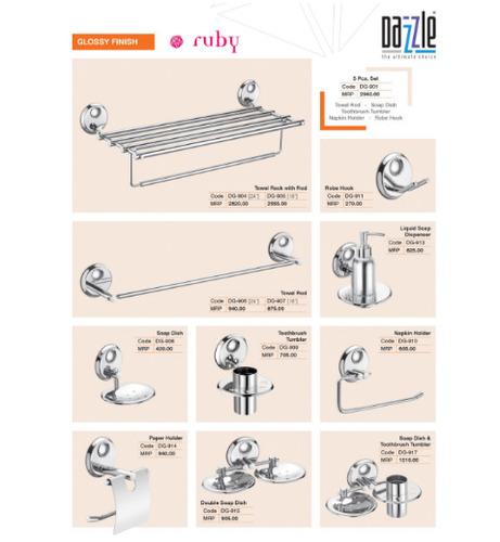Stainless Steel Ruby Glossy Finish Bathroom Accessories