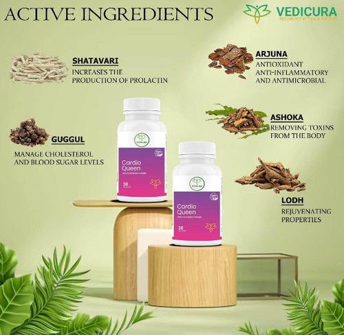 Vedicura Cardio Queen - Natural Support for Women's Health - 30 Caps