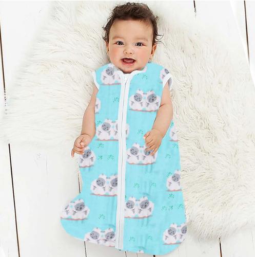 Polka Tots Organic Muslin Cotton Two Layer Sleeping Bag with 2 Way Zipper