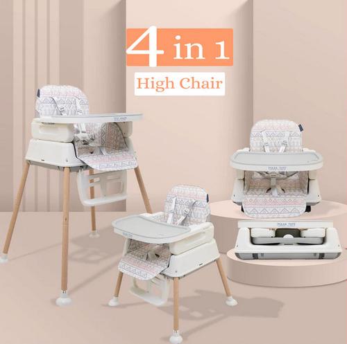 Polka Tots Grow & Glide 4 in 1 Convertible Geometric Design High Chair