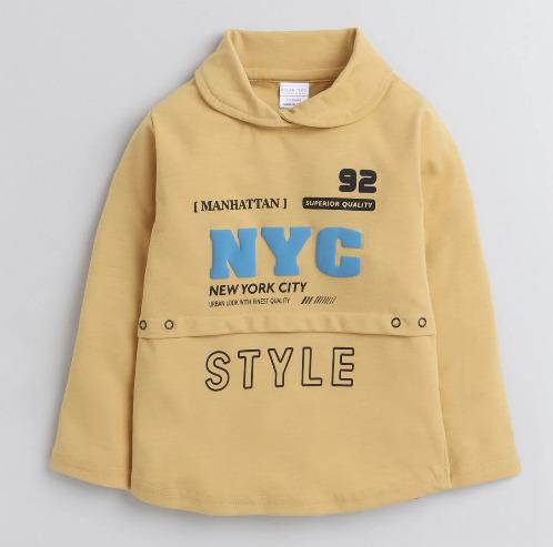 Polka Tots Full Sleeve Cowl Neck T-Shirt