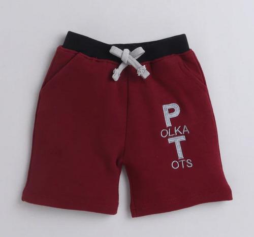 Polka Tots Knee Length Letter Patch Shorts