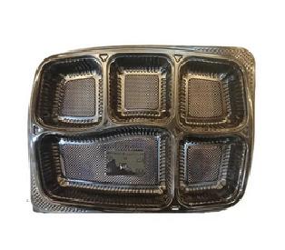 5 Compartment Plastic Meal Platter