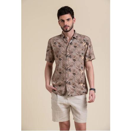 GOLDEN FLORAL PRINT SHIRT