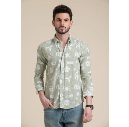 SPIRAL FLORAL PRINT SHIRT