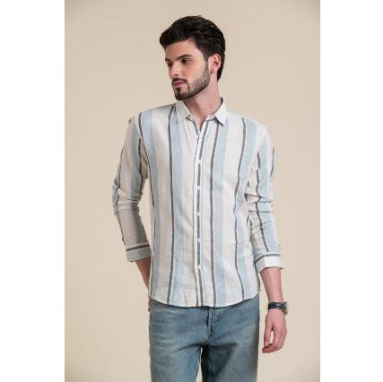 BLUE STRIPE COTTON SHIRT