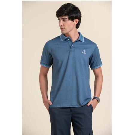 Navy Pure Cotton Polo Collar T-shirt