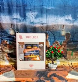 DUOLOGY COUPLE SERIES COMFORTER SET 90 BY 108 4 pc set