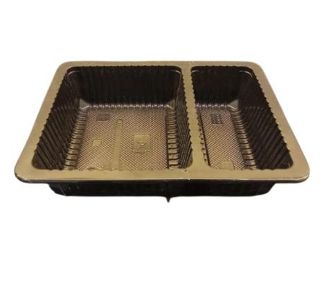 2 Compartment Plastic Meal Tray