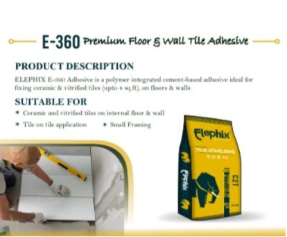 Elephix E-360 Premium Floor & Wall Tile Adhesive