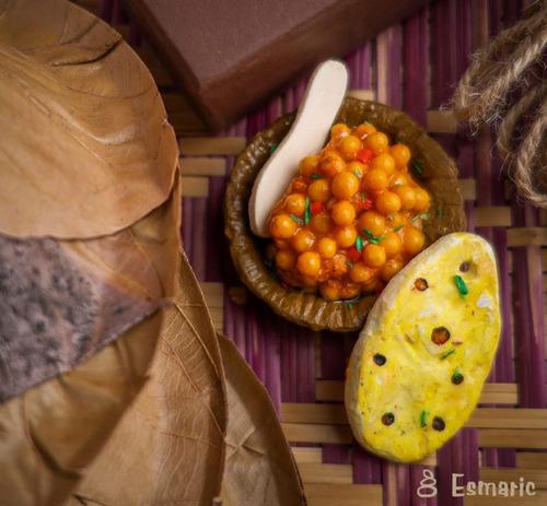 Chole with Kulcha Miniature Fridge Magnet