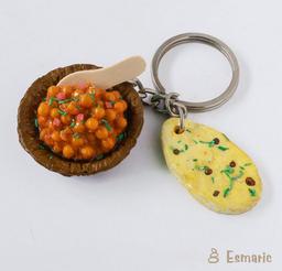 Chole with Kulcha Miniature Keychain