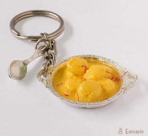 Rasmalai Miniature Keychain