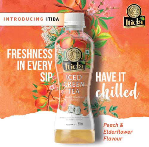 Itida Zero-Sugar Natural Iced Green Tea - PEACH & ELDERFLOWER