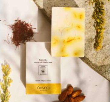 Mrudu almond milk and saffron baby soap