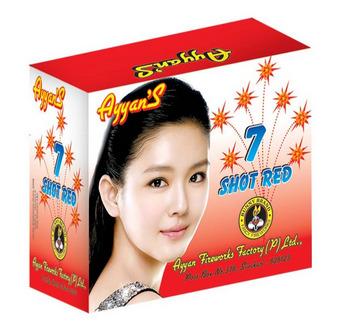 Seven Shot Red Fireworks