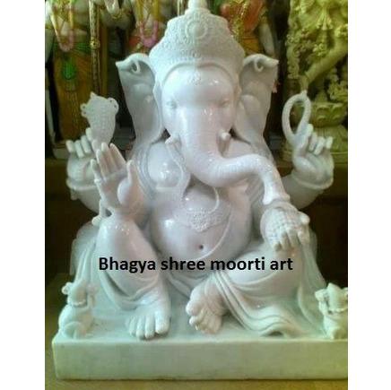 Sidhivinayak White Marble Statue