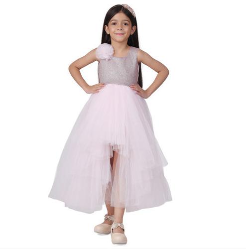 Itsmycostume Net Casual Full Length Cute Gown for Girls Kids