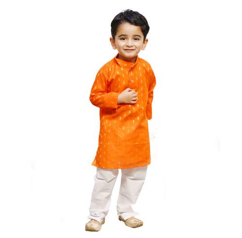 Orange Kurta Pajama Set for Boys Kids Complete Set