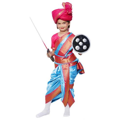 Rani Laksmi Bai Jhansi Ki Rani Costume Dress for Kids Girls Freedom Fighter Costume