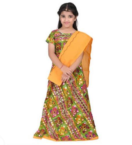 Gujrati Garba Girls Dance Dress Kids Navratri Lehenga/Chaniya,Choli with Dupatta