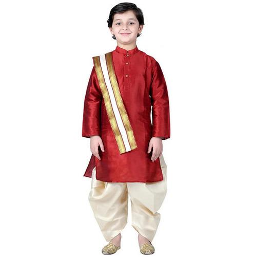 Vaanee Designz Boys Ethnic Wear Cotton Dhoti Kurta Set in Red for Baby Boys Kids
