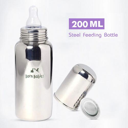 200 ml Born Babies Stainless Steel Feeding Bottle