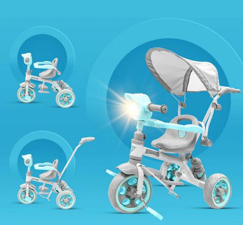 Kids Happy Ride Trike Tricycle With Adjustable Canopy & Parental Handle