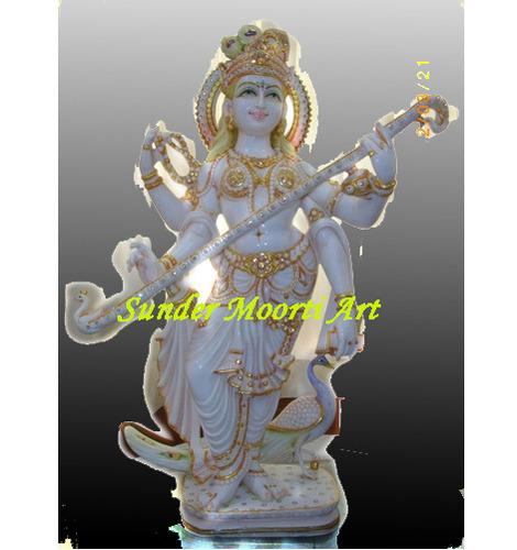 White Marble Saraswati Statue