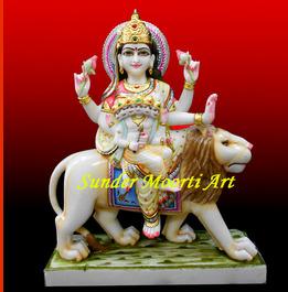 Marble Navdurga Statue