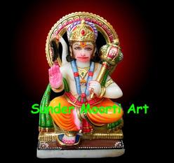 Marble Sitting Hanuman JI Statue