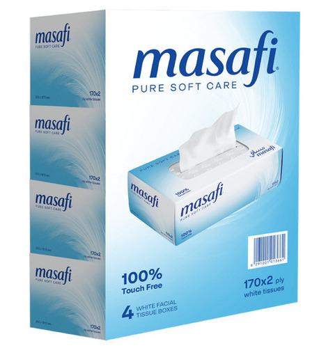 Masafi Facial Tissue Pack of 4 x 170 sheets x 2 Ply
