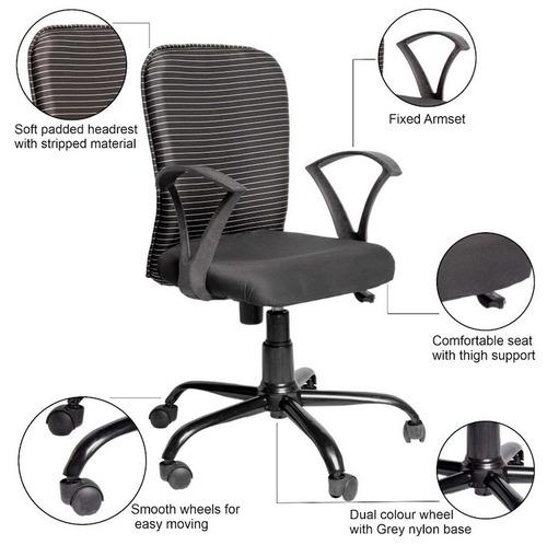 Black Mid Back Lining Mesh Chair