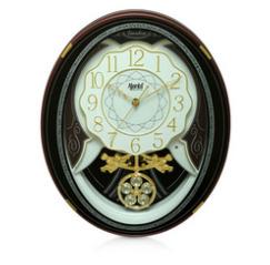 Classic Musical Pendulum Quartz Wall Clock with Decorative Diamonds