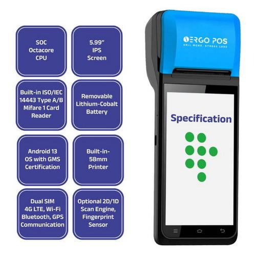 YUG-1104 MOBILE POS TERMINAL - Vergo Pos Device with Inbuilt Software