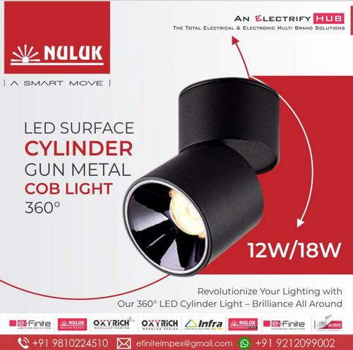 NULUK LED SURFACE CYLINDER COB 360 DEGREE LIGHT - GUN METAL
