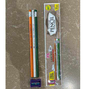 PENCILS = Eco Friendly Painted Paper Pencils Erasertip with + FREE Sharpener