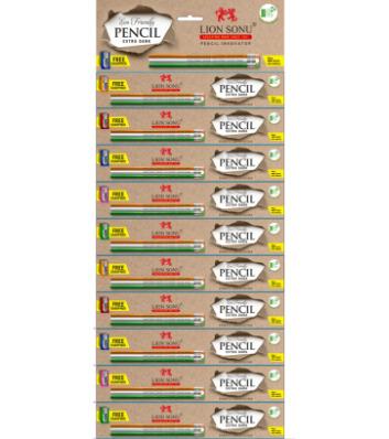 PENCILS = Eco Friendly Painted Paper Pencils Erasertip with + FREE Sharpener