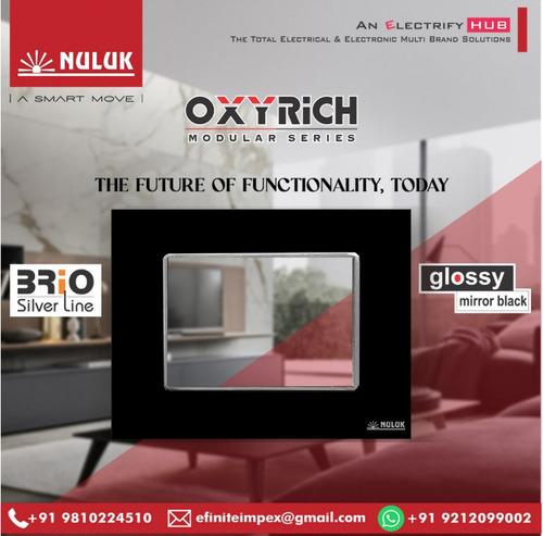 NULUK BRIO SILVERLINE GLOSSY MIRROR BLACK MODULAR PLATE