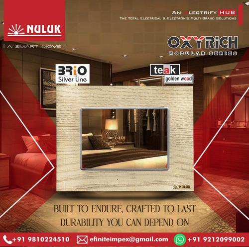 NULUK BRIO SILVERLINE TEAK GOLDEN WOOD MODULAR PLATE