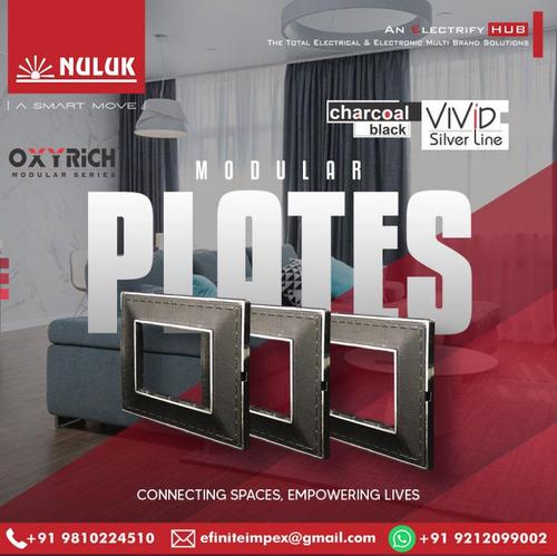 NULUK VIVID SILVERLINE CHARCOAL BLACK MODULAR PLATE