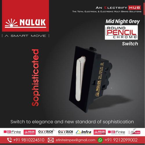 NULUK SWITCH - PENCIL ROUND CHROME - MIDNIGHT BLACK