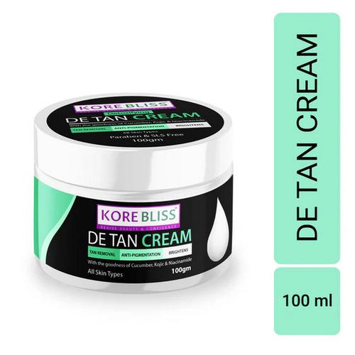 Kore Bliss De-Tan Cream with Cucumber, Kojic Acid & Niacinamide- 100g