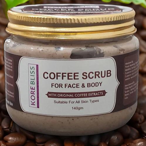 KoreBliss Coffee Body Scrub with Coffee Extract for Face & Body - 140g