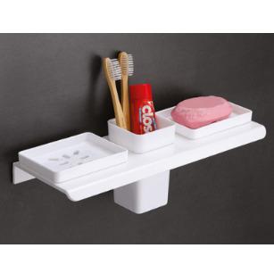 4 in 1 Double Soap Dish with Brush Holder