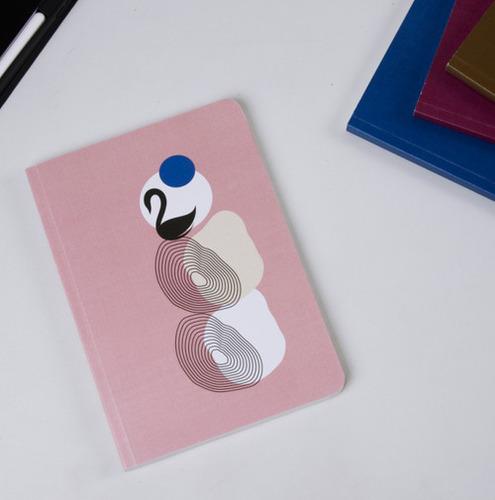 Black Swan - A5 size Linen Texture Soft cover Notebooks/Journals