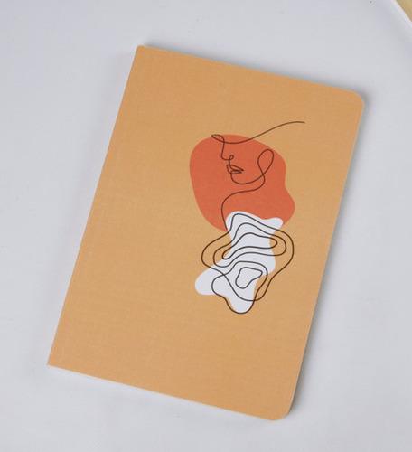 Lady Line art - A5 size Linen Texture Soft cover Notebooks/Journals